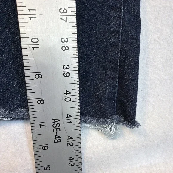Jessica Simpson Daisy Flare Blue Denim Jeans Womens Size 12 Stretch Raw Hem Y2K - Picture 4 of 16